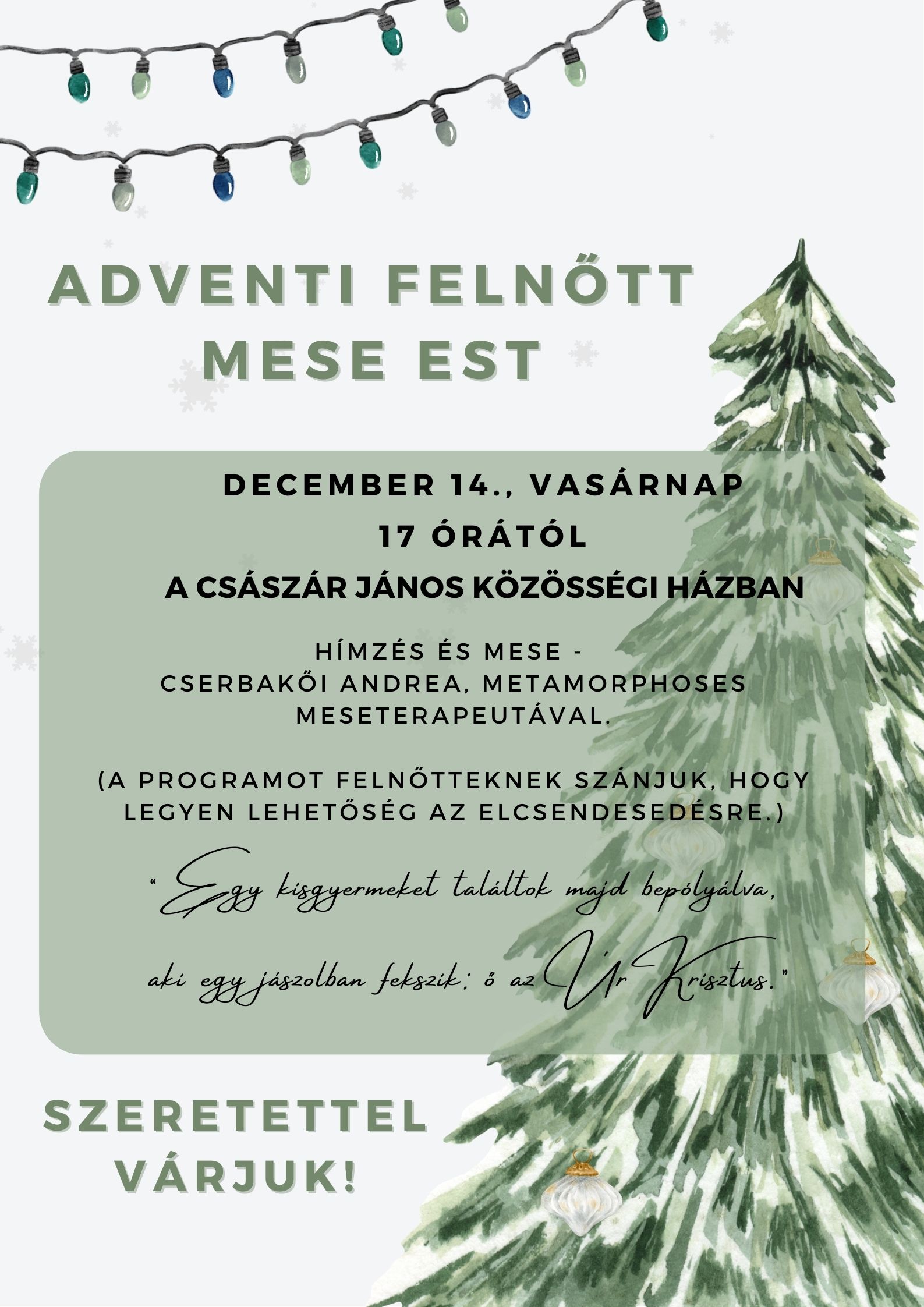 Felnőtt mese-est – dec. 14. 17:00