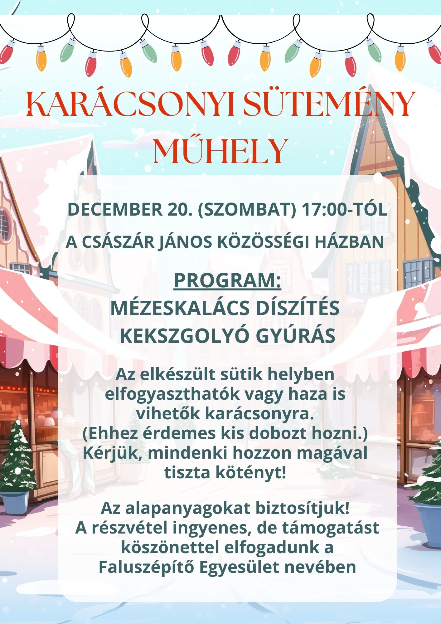 Karácsonyi sütemény műhely – dec. 20. 17:00