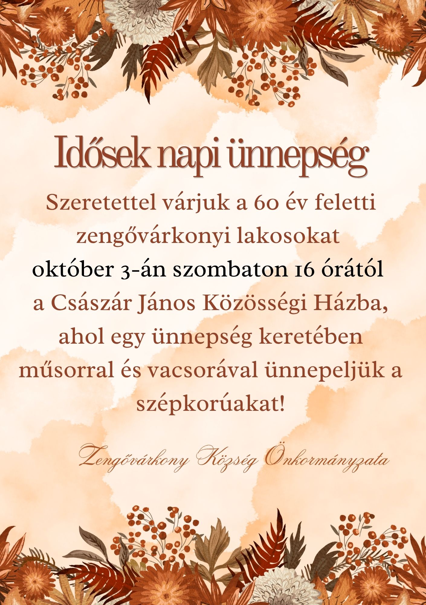 Idősek napja – okt. 3. 16:00